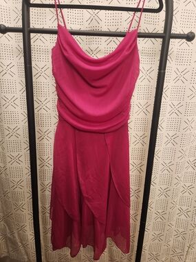 Ruby Rox Fuchsia Cowl Neck Midi Dress